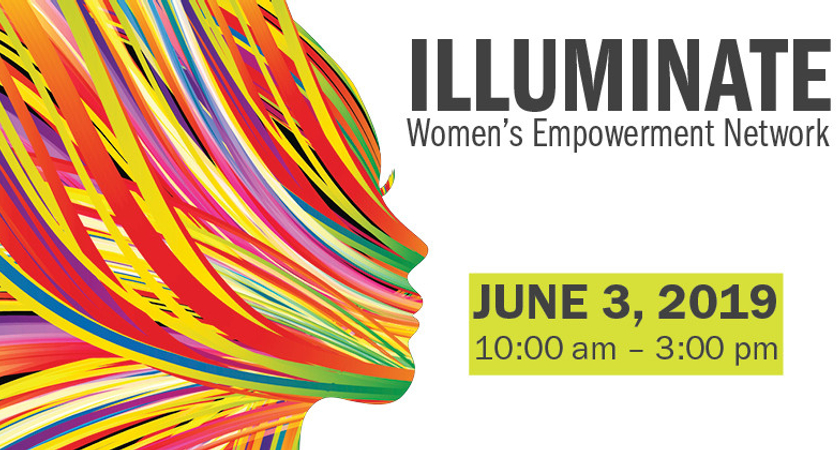 Multicolour women face banner. A representation of the Illuminate event